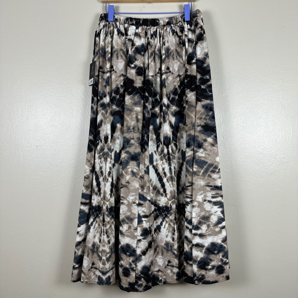 Simply Vera Vera Wang Women's XS Maxi Skirt Brown Tie Dye Linen Blend NEW